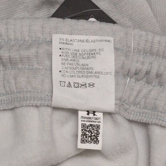 NWT Under Armour UA Fleece Jogger Light Grey Logo Ribbed Cuff Pants S - Picture 11 of 13